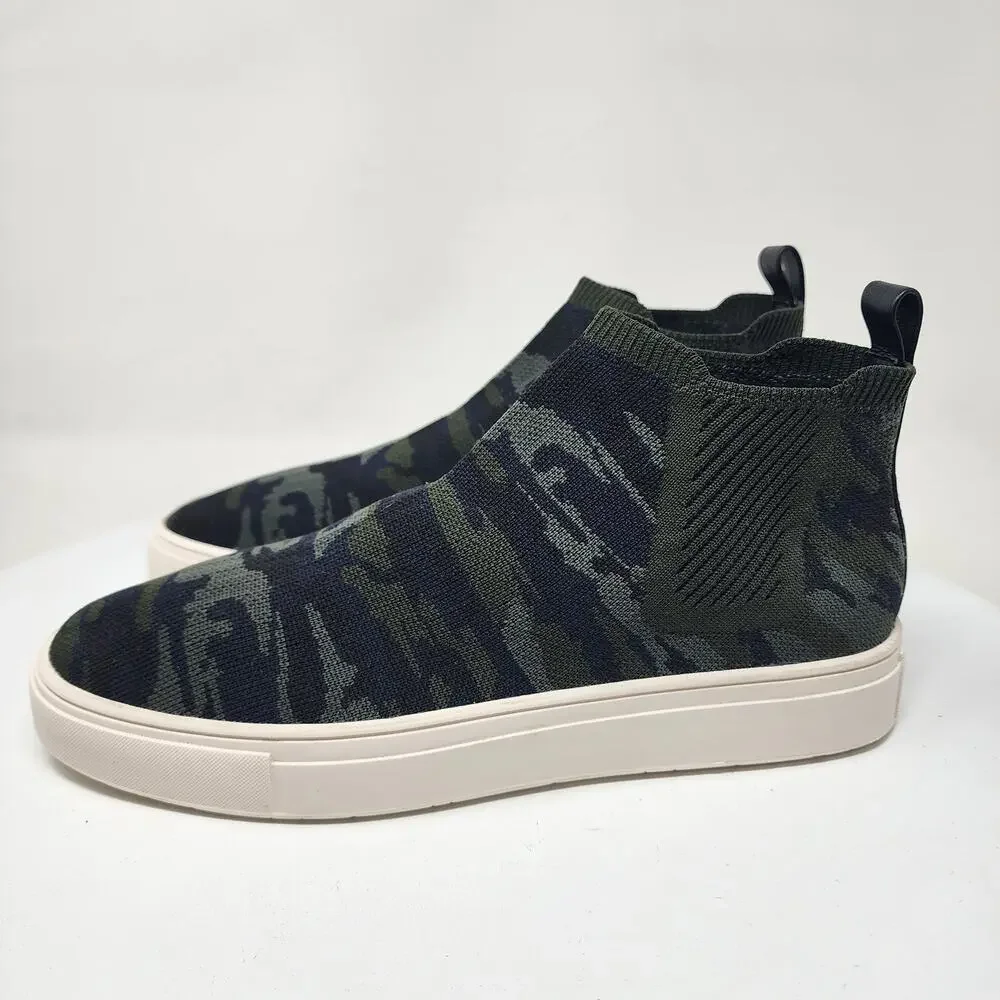 Sanctuary Dare Camo High Top Sock Sneakers Women 8 Green Stretch Comfort Shoes